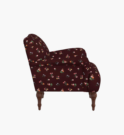 Bristol Armchair - Ditsy Dahlia Burgundy
