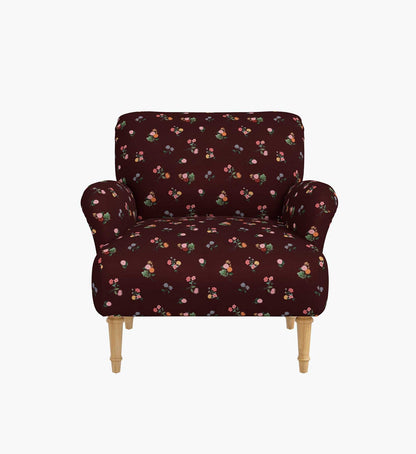 Bristol Armchair - Ditsy Dahlia Burgundy