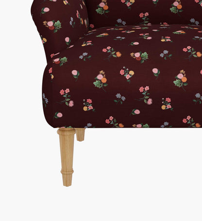 Bristol Armchair - Ditsy Dahlia Burgundy