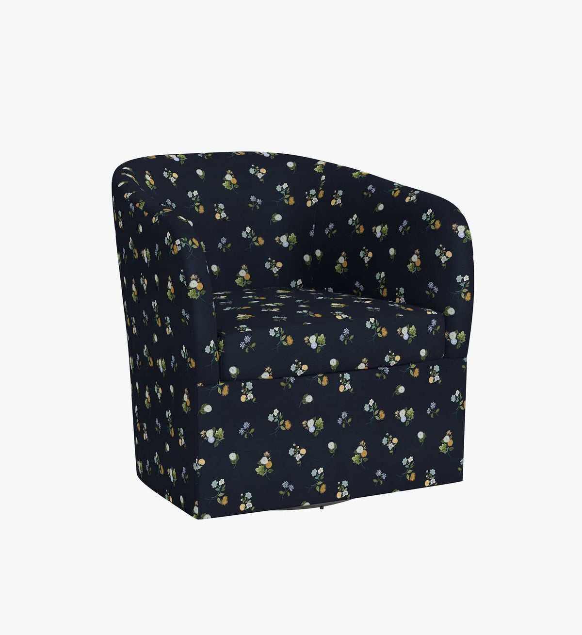 Pembroke Swivel Chair - Ditsy Dahlia Navy