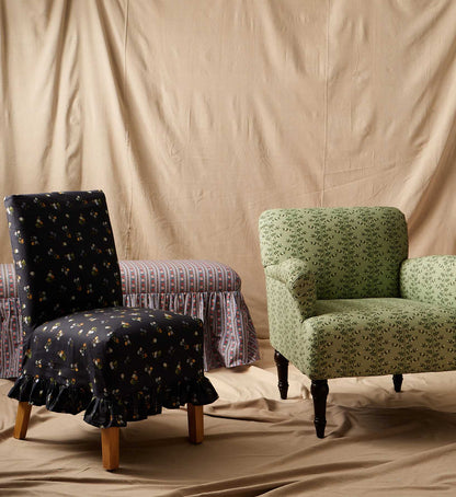 Louise Slipcover Dining Chair - Ditsy Dahlia Navy