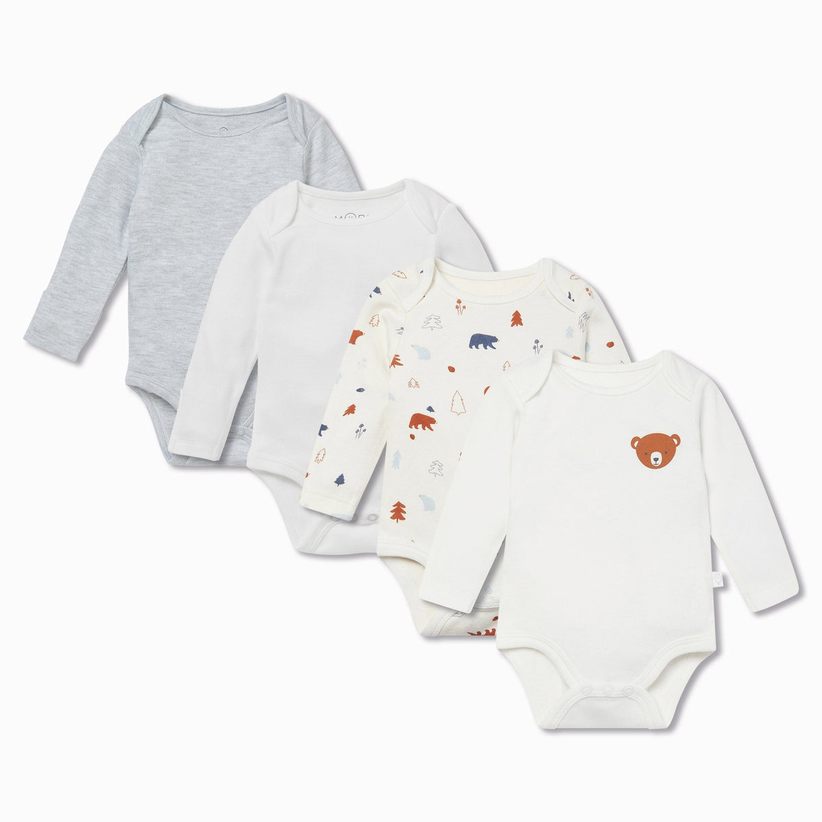 Forest Bear Long Sleeve Bodysuit 4 Pack
