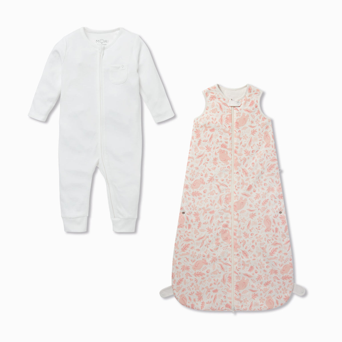 Gruffalo Foxglove Pink & Plain Front Opening Bedtime Set 1.5 TOG