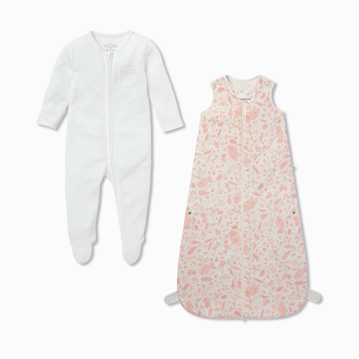 Gruffalo Foxglove Pink & Plain Front Opening Bedtime Set 1.5 TOG