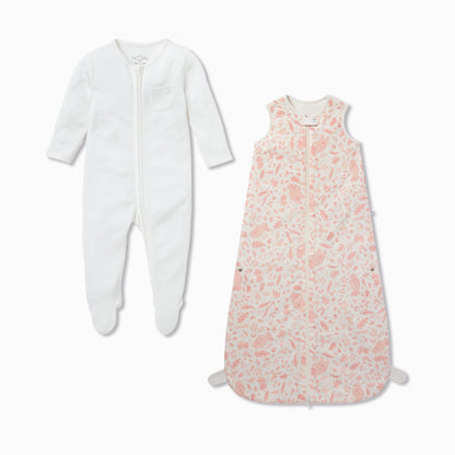 Gruffalo Foxglove Pink & Plain Front Opening Bedtime Set 1.5 TOG