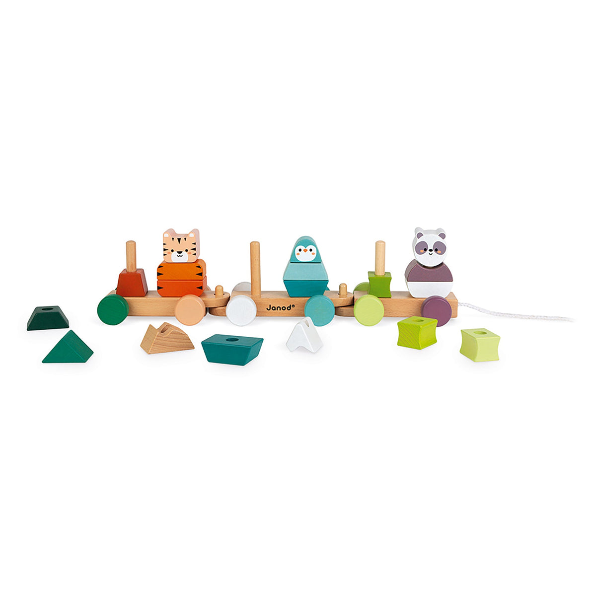 Janod Wooden Pull-Along Animal Train