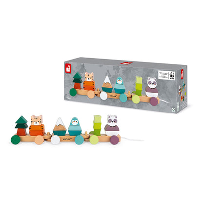 Janod Wooden Pull-Along Animal Train