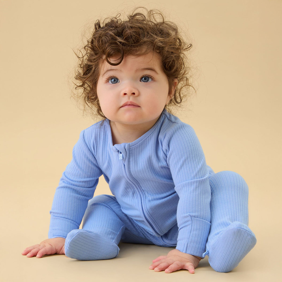 Hydrangea Ribbed Clever Zip Sleepsuit