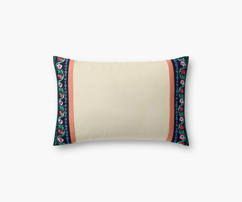 Delphine Stripe Embroidered Lumbar Pillow - Multi