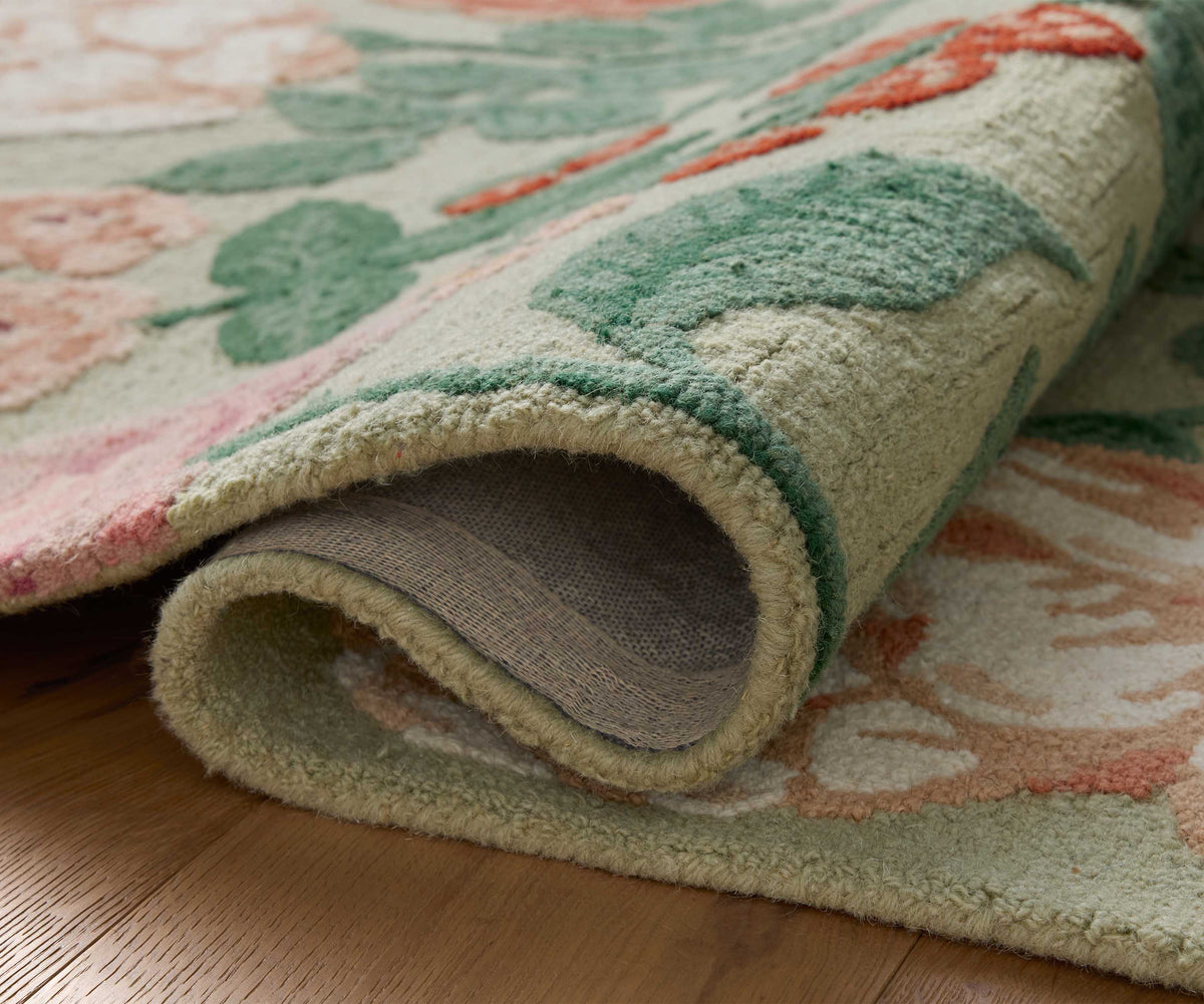 Highgrove Roses Wool Hooked Rug - Mint