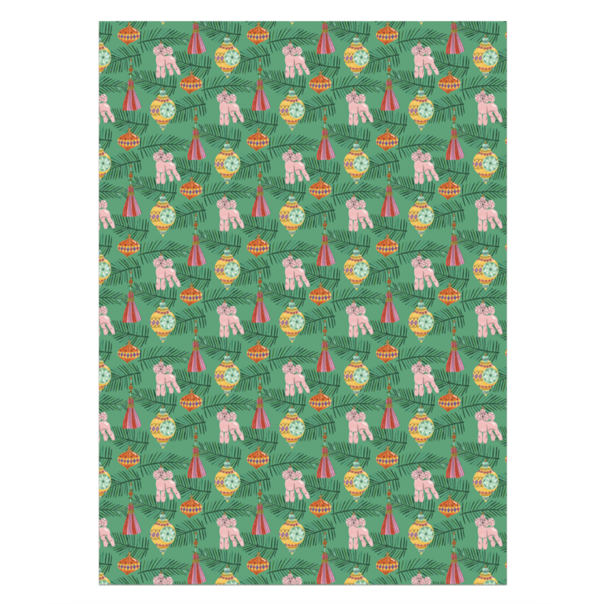 Christmas Poodle Rolls -roll of 3 sheets