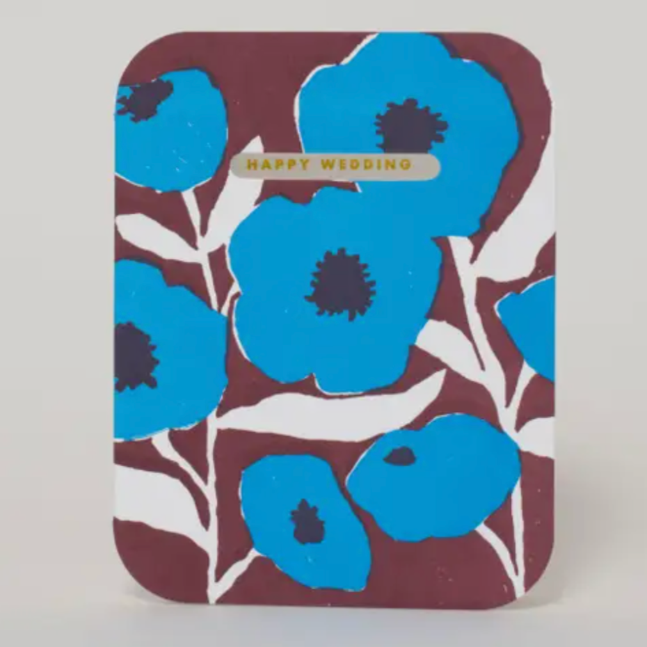 Blue Poppy Letterpressed Card