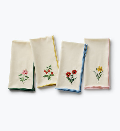 Cotton Napkin Set - Garden Study