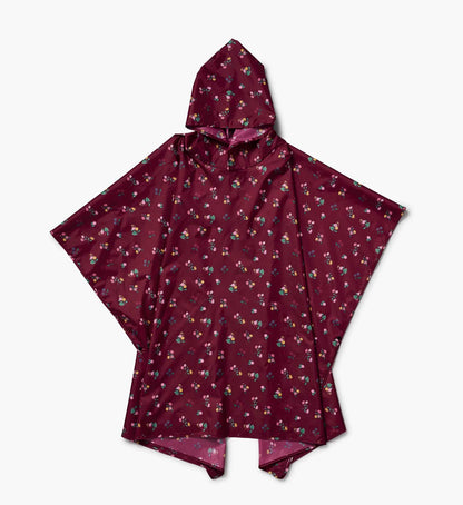 Packable Rain Poncho - Ditsy Dahlia