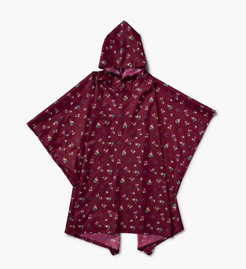 Packable Rain Poncho - Ditsy Dahlia