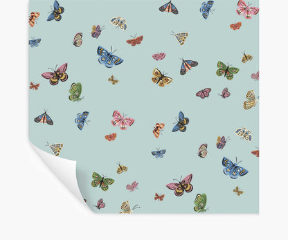 Butterfly House Peel & Stick Wallpaper - Light Blue