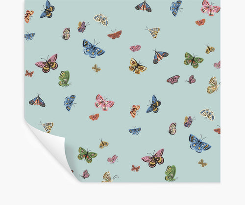 Butterfly House Peel & Stick Wallpaper - Light Blue