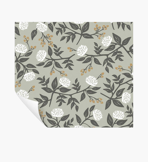 Peonies Peel & Stick Wallpaper - Smoke