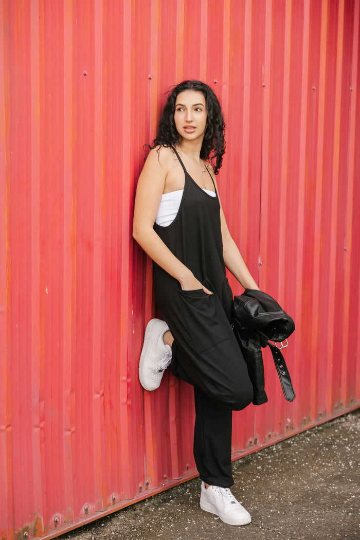 Smash & Tess abigael romper relaxed fit black. Made in Canada