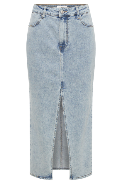 Acacia Denim Midi Skirt - Light Blue