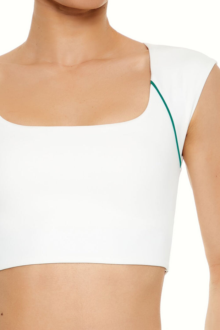 Active Piped-Trim Crop Top