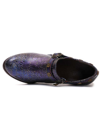 Adalee Retro Floral Embossed Shoes