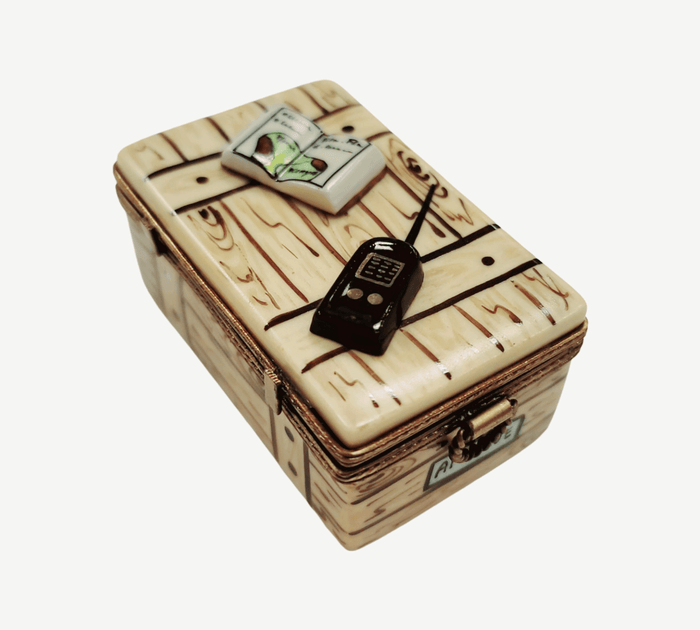 African Safari Adventure Set Porcelain Limoges vehicle French Trinket Box