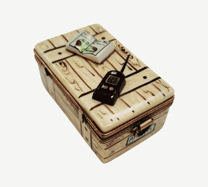 African Safari Adventure Set Porcelain Limoges vehicle French Trinket Box
