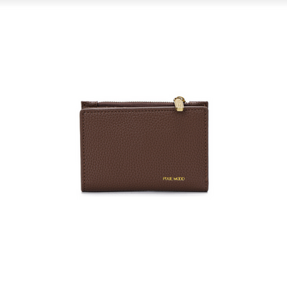 Pixie Mood Aiko espresso brown soft vegan leather wallet.