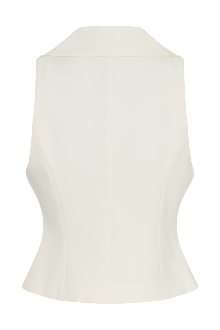 Alix Mixed Button Vest - Ivory
