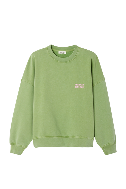 American Vintage Plizzy Sweatshirt – Citronelle Vintage in soft green by american vintage Shop american vintage at Dotique for relaxed style