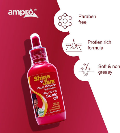 Ampro Shine 'n Jam Magic Fingers Nourishing Scalp Oil 4oz