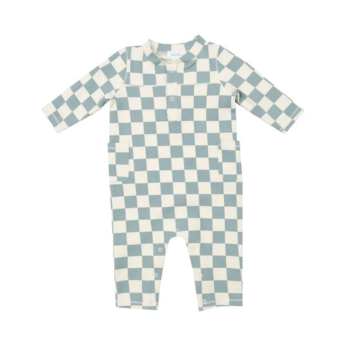 Angel Dear - Uni Romper - Checkerboard Gray Mist (9144372199732)