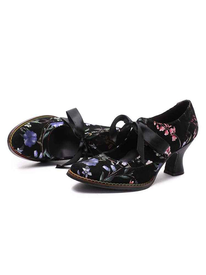 Angelique Handmade Floral Leather Shoes