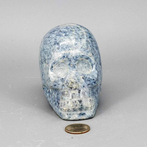 Anhydrite Crystal Skull Hand Carved Angelite Carving