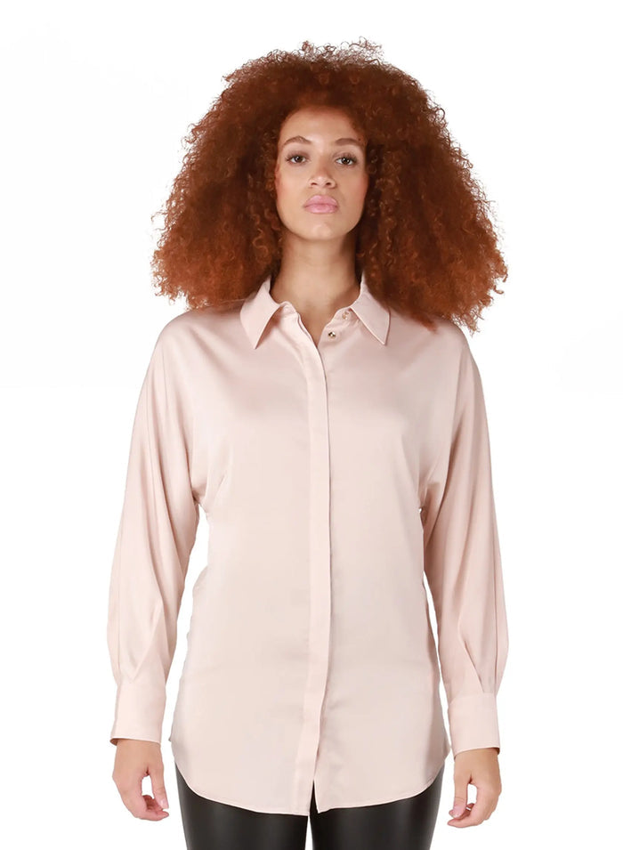 Antique Blush Satin Blouse Acorn Home + Apparel
