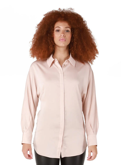 Antique Blush Satin Blouse Acorn Home + Apparel