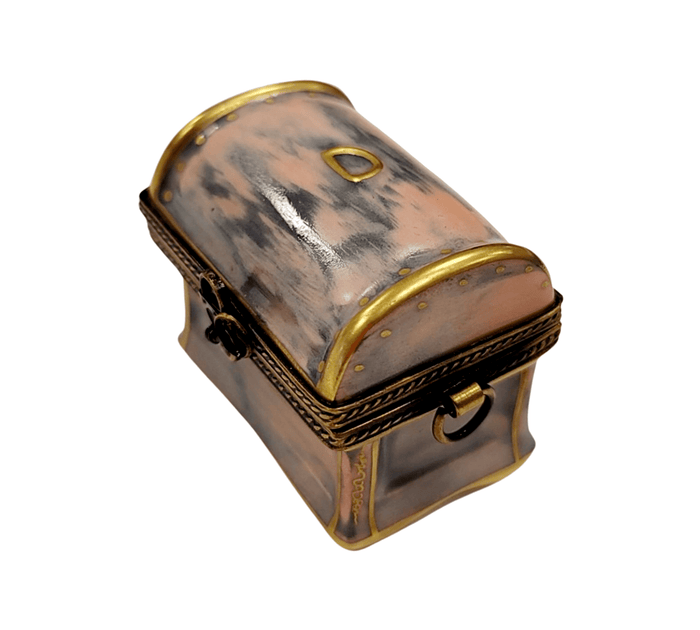 Antique Bronze Trunk Limoges Box Porcelain Limoges furniture French Trinket Box