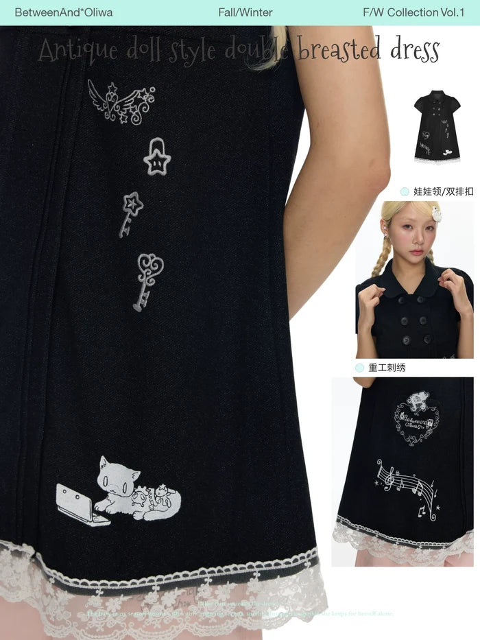 Antique doll style double breasted dress