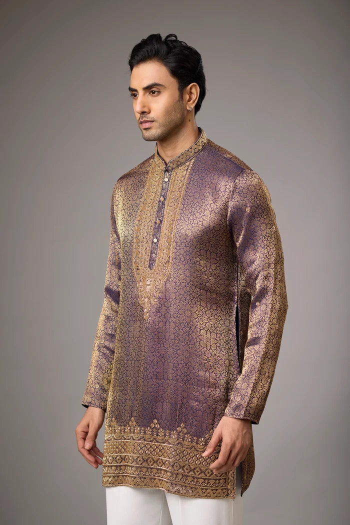 All-Over Brocade Kurta Set – Wedding & Reception Ethnic Wear | Mahavir NX