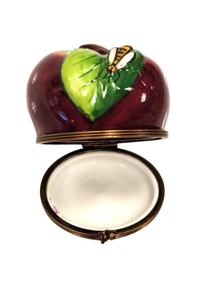 Apple and Bee Limoges Box Porcelain Limoges fruit Vegetables French Trinket Box