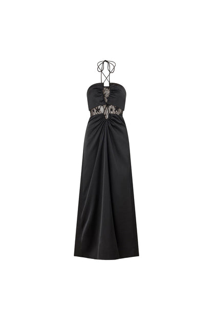 Ariah Halterneck Maxi Dress - Black