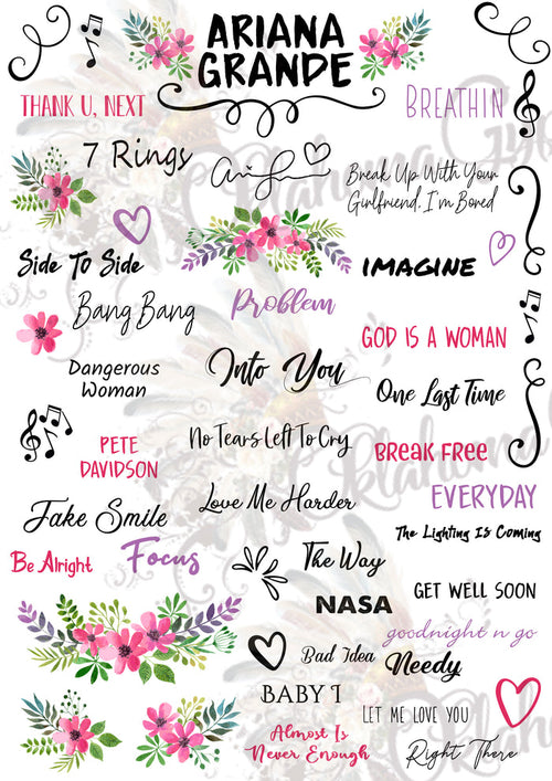 Ariana Grande Inspired Top Hits Digital File