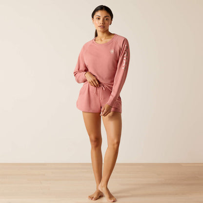Ariat Women's Logo Sweatshirt in Dusty Rose (Available Plus Sizes)