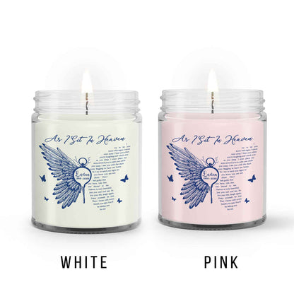 As I Sit In Heaven Personalized Memorial Candle, Customized Sympathy Candle Remembrance Gift, In Memory Candle
