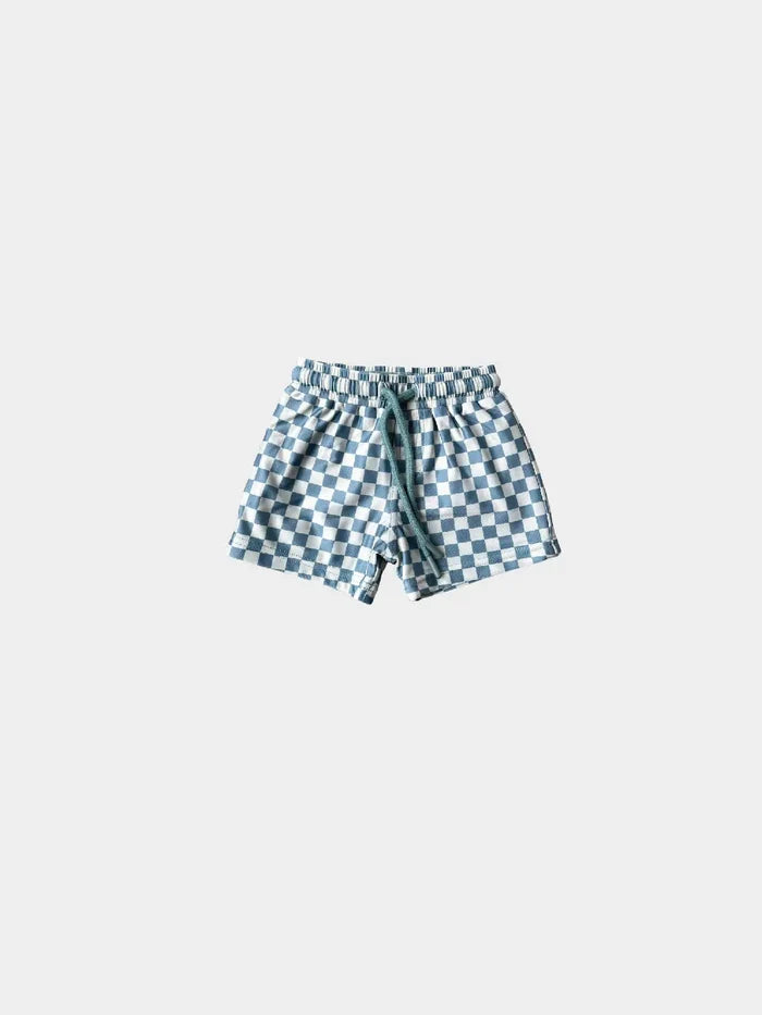 Babysprouts Blue/ Green Checkered Swim Shorts (9025794539828)