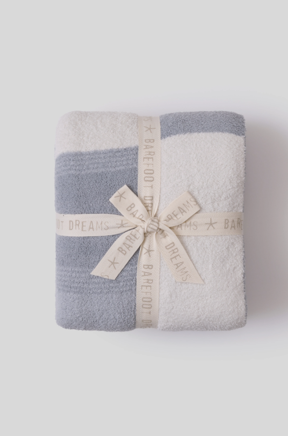 Barefoot Dreams Costa Block Moonwater Throw Blankets & Throws in at Wrapsody