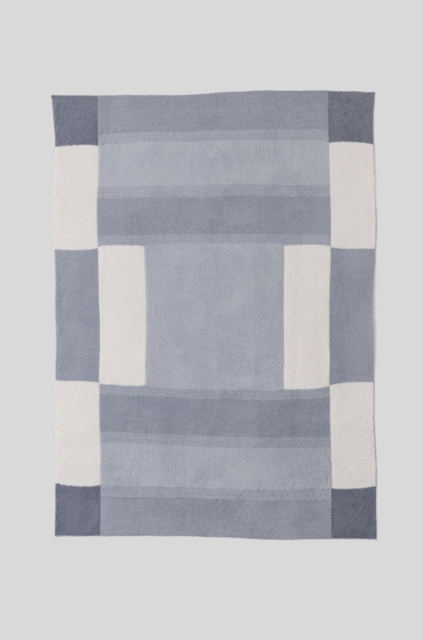 Barefoot Dreams Costa Block Moonwater Throw Blankets & Throws in at Wrapsody