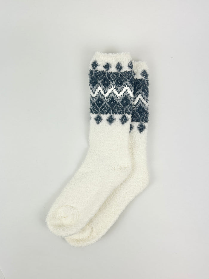 Barefoot Dreams FairIsle Pearl Multi Socks Loungewear in at Wrapsody