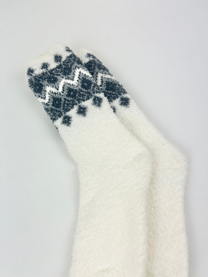 Barefoot Dreams FairIsle Pearl Multi Socks Loungewear in at Wrapsody